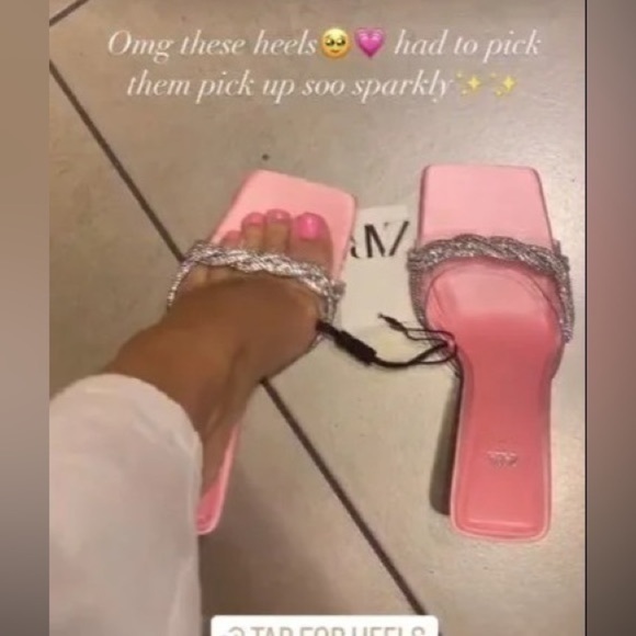 Zara women’s rhinestone Vinyl high heel sandals 1324/010 - Picture 11 of 16